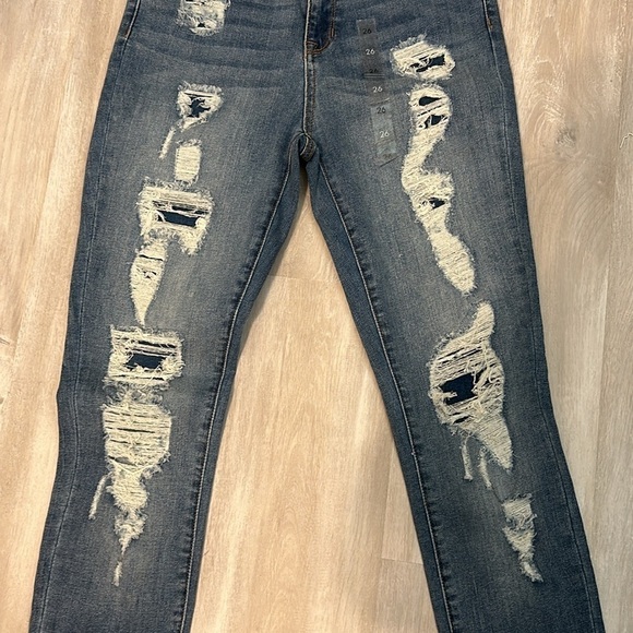 PACSUN HIGH RISE DISTRESSED RAW HEM ANKLE JEGGINGS SZ 26 EVERYDAY SCHOOL - Picture 7 of 10